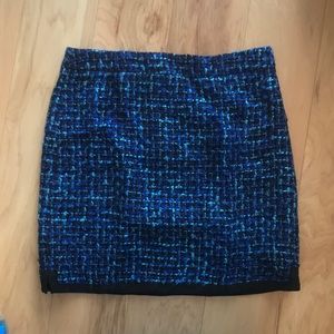 J Crew Tweed Blue Skirt
